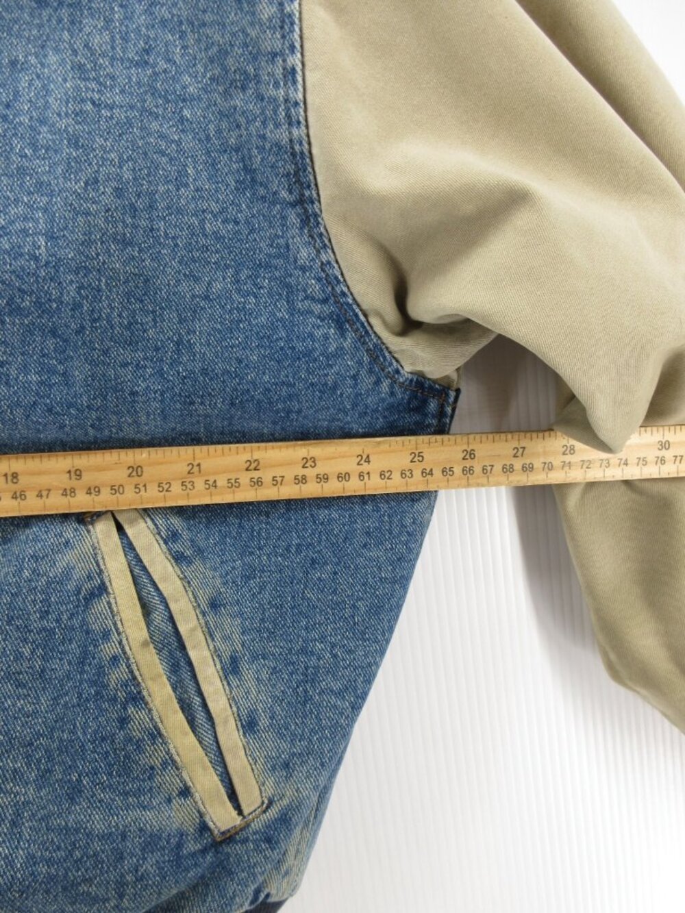 VINTAGE Gap Jacket Large Bomber Coat Denim Varsity 90s Quilted Lined * - Picture 7 of 15